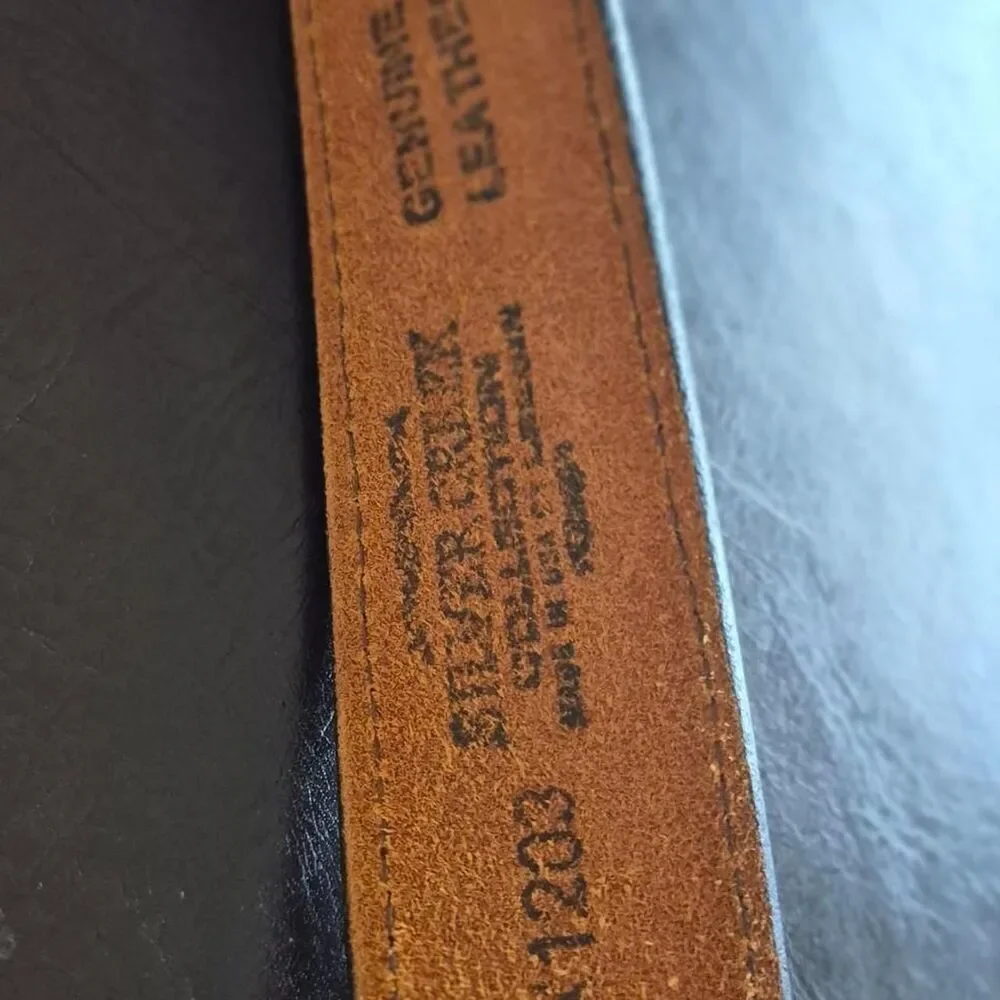 Vintage-american Creek 80' Collection 3D Tow Truck Bukel Silver Men Black Belt